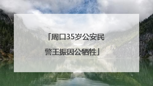 周口35岁公安民警王振因公牺牲