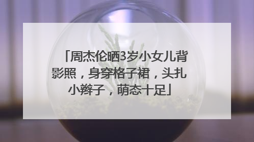 周杰伦晒3岁小女儿背影照，身穿格子裙，头扎小辫子，萌态十足