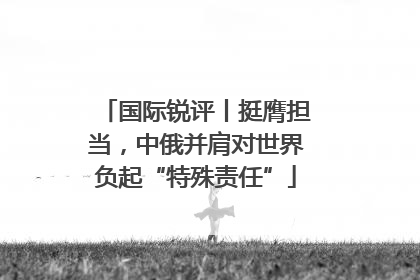 国际锐评丨挺膺担当，中俄并肩对世界负起“特殊责任”