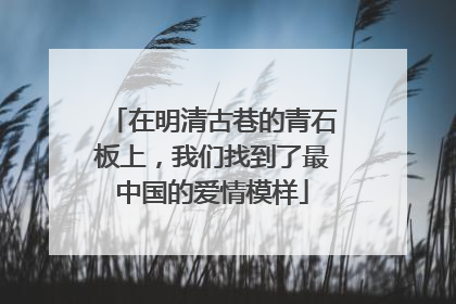 在明清古巷的青石板上，我们找到了最中国的爱情模样