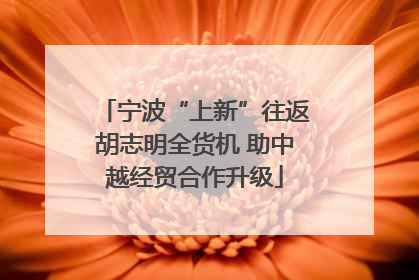 宁波“上新”往返胡志明全货机 助中越经贸合作升级