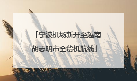 宁波机场新开至越南胡志明市全货机航线