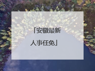 安徽最新人事任免