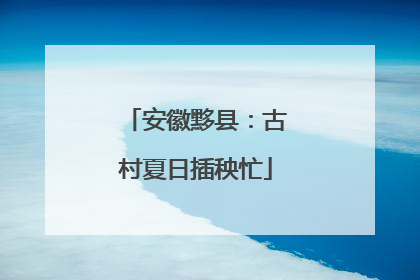 安徽黟县：古村夏日插秧忙