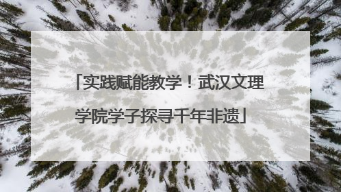 实践赋能教学！武汉文理学院学子探寻千年非遗