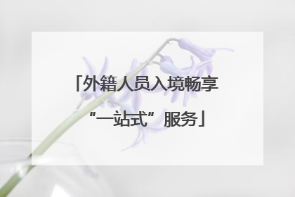 外籍人员入境畅享“一站式”服务