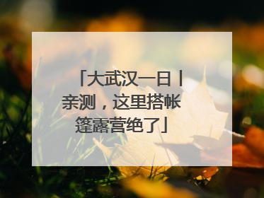 大武汉一日丨亲测，这里搭帐篷露营绝了