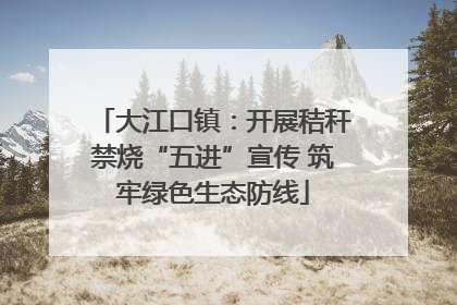 大江口镇：开展秸秆禁烧“五进”宣传 筑牢绿色生态防线