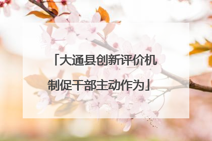 大通县创新评价机制促干部主动作为