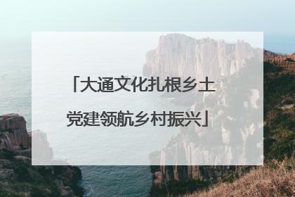 大通文化扎根乡土 党建领航乡村振兴
