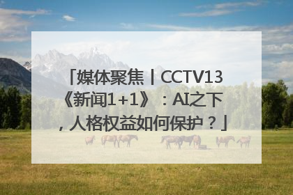 媒体聚焦丨CCTV13《新闻1+1》：AI之下，人格权益如何保护？