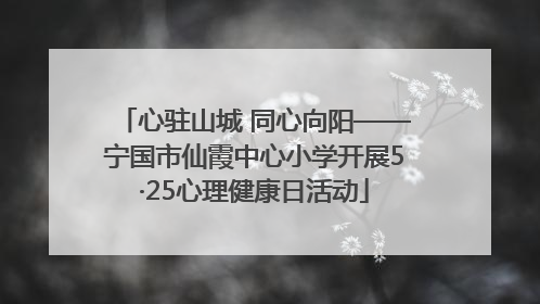 心驻山城 同心向阳——宁国市仙霞中心小学开展5·25心理健康日活动