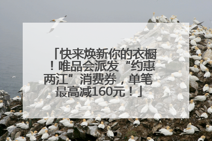 快来焕新你的衣橱！唯品会派发“约惠两江”消费券，单笔最高减160元！