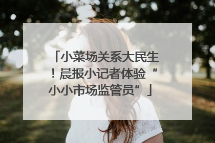 小菜场关系大民生！晨报小记者体验“小小市场监管员”
