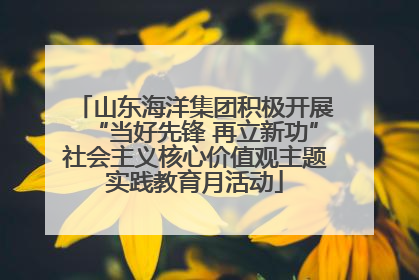 山东海洋集团积极开展“当好先锋 再立新功”社会主义核心价值观主题实践教育月活动