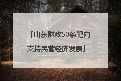 山东财政50条靶向支持民营经济发展