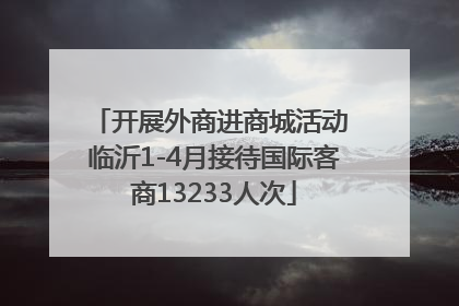 开展外商进商城活动 临沂1-4月接待国际客商13233人次