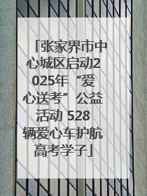 张家界市中心城区启动2025年“爱心送考”公益活动 528辆爱心车护航高考学子