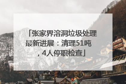 张家界溶洞垃圾处理最新进展：清理51吨，4人停职检查