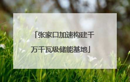 张家口加速构建千万千瓦级储能基地