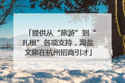 提供从“旅游”到“扎根”各项支持，海盐文旅在杭州招商引才