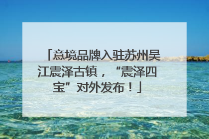 意境品牌入驻苏州吴江震泽古镇，“震泽四宝”对外发布！