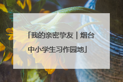 我的亲密挚友｜烟台中小学生习作园地