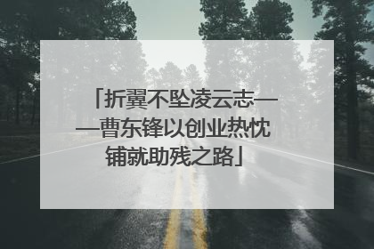 折翼不坠凌云志——曹东锋以创业热忱铺就助残之路