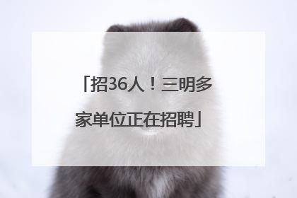 招36人！三明多家单位正在招聘