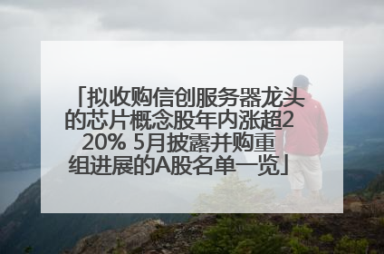 拟收购信创服务器龙头的芯片概念股年内涨超220% 5月披露并购重组进展的A股名单一览