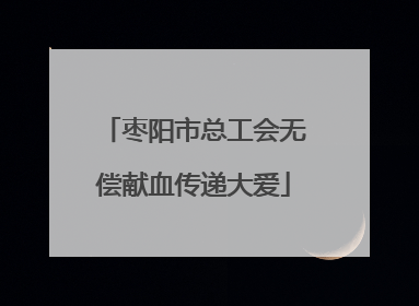 枣阳市总工会无偿献血传递大爱