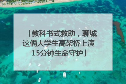 教科书式救助，聊城这俩大学生高架桥上演15分钟生命守护