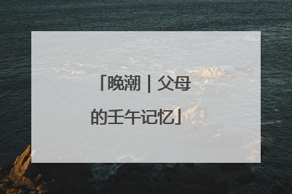 晚潮｜父母的壬午记忆