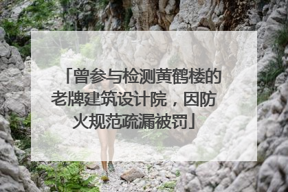 曾参与检测黄鹤楼的老牌建筑设计院，因防火规范疏漏被罚