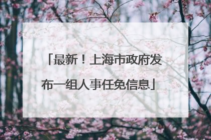 最新！上海市政府发布一组人事任免信息