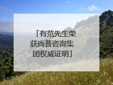 有范先生荣获尚普咨询集团权威证明