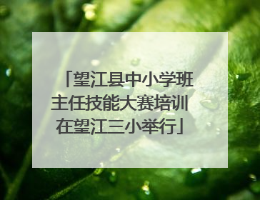 望江县中小学班主任技能大赛培训在望江三小举行