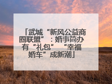 武城“新风公益商圈联盟”：婚事简办有“礼包” “幸福婚车”成新潮