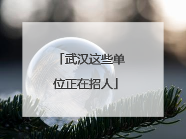 武汉这些单位正在招人