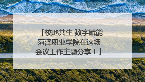 校地共生 数字赋能 菏泽职业学院在这场会议上作主题分享！