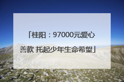 桂阳：97000元爱心善款 托起少年生命希望