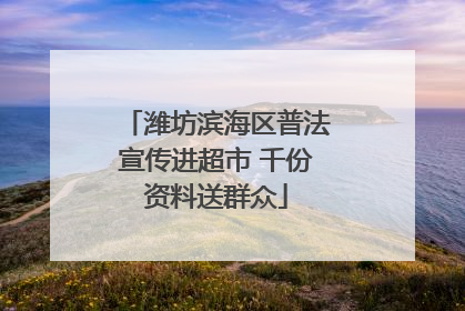 潍坊滨海区普法宣传进超市 千份资料送群众
