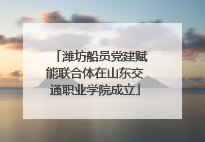 潍坊船员党建赋能联合体在山东交通职业学院成立