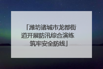 潍坊诸城市龙都街道开展防汛综合演练 筑牢安全防线