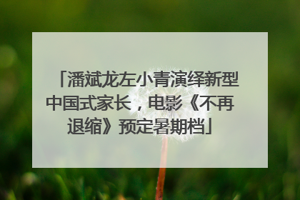 潘斌龙左小青演绎新型中国式家长，电影《不再退缩》预定暑期档