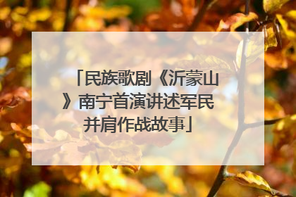 民族歌剧《沂蒙山》南宁首演讲述军民并肩作战故事