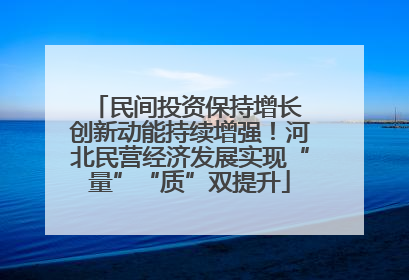 民间投资保持增长 创新动能持续增强！河北民营经济发展实现“量”“质”双提升