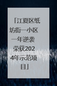 江夏区纸坊街一小区一年逆袭 荣获2024年示范项目