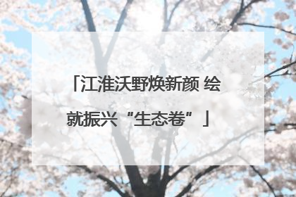 江淮沃野焕新颜 绘就振兴“生态卷”