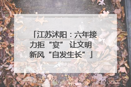 江苏沭阳：六年接力拒“宴” 让文明新风“自发生长”